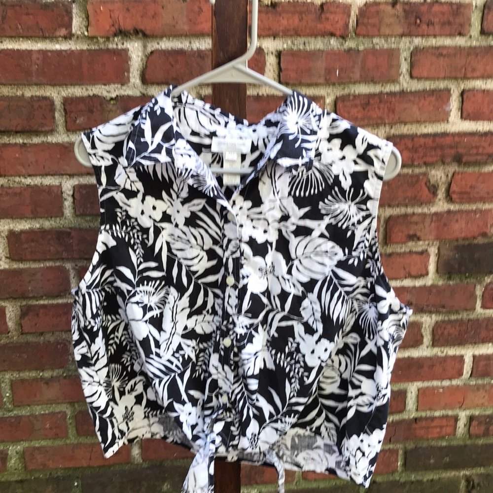 Jones New York Sport B&W XL Sleeveless Top